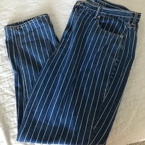 American eagle striped mom jeans